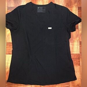 FIGS Scrub Top Technical Collection One Pocket Shirt Black Medium Womans